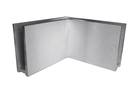 KM504 Glass Railing Floor Slim Profile Anodized 90° Inner Corner